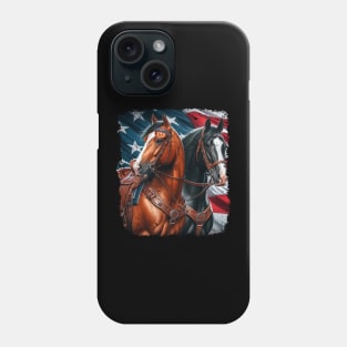 Patriotic Horse American Flag Horseback Riding Western Farm Phone Case