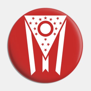 Minimalist State of Ohio Flag - White Pin