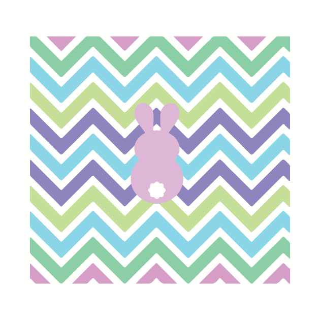 Lilac Easter Bunny with Pastel Chevrons by magentasponge