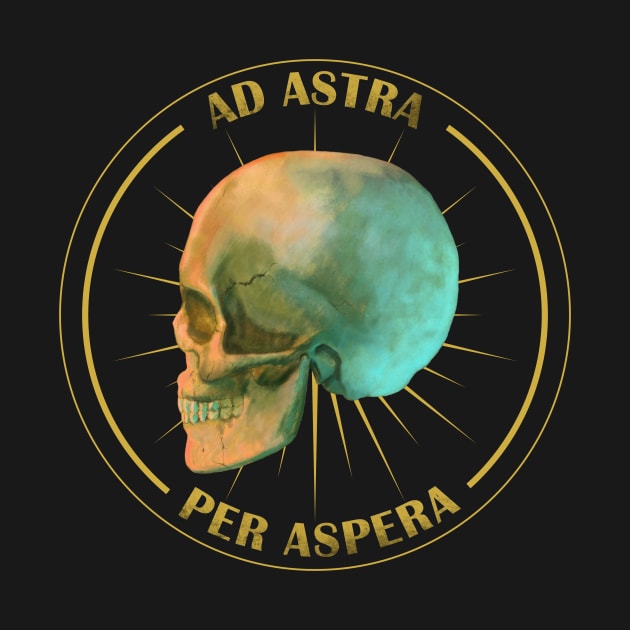 Ad Astra Per Aspera - Yellow Skull by ianoz