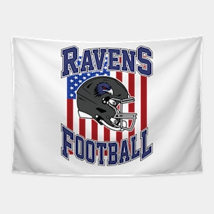 Retro Ravens Football Tapestry