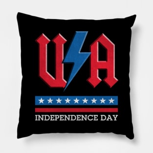 independence day USA rock n roll thunder lightning style Pillow