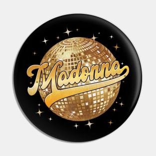 Golden Love Heart Madonna Retro Disco Pin