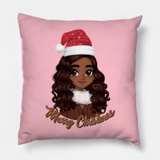 Black Girl Santa, Black Mrs Santa Claus, African American Santa, Merry Christmas Pillow