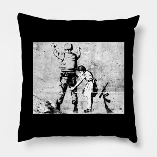 Banksy Girl and Soldier Pillow