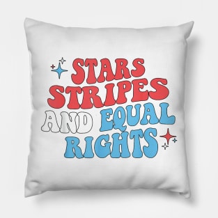 Stars Stripes And Equal Rights 4th Of July Women's Rights Pillow