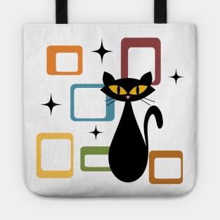 Mid Century black cat Tote