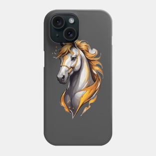 Race Horse Head with a Golden Mane Phone Case