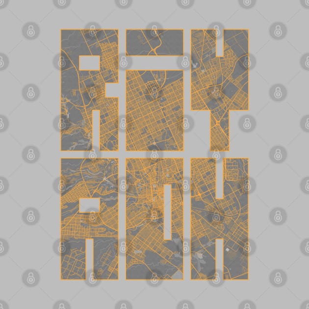 Riyadh, Saudi Arabia City Map Typography - Bauhaus by deMAP Studio