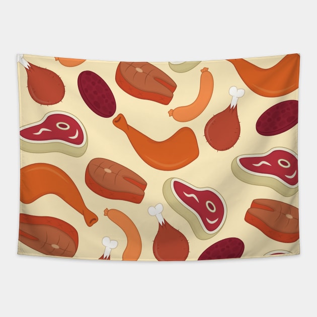 Meat Pattern Tapestry by Woah_Jonny