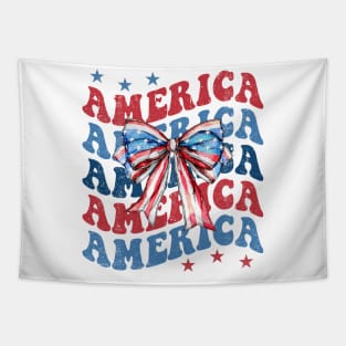 Retro America, Coquette American Flag, Coquette 4th Of July, Fourth Of July Tapestry