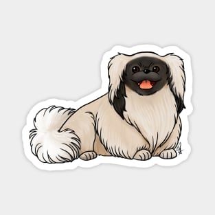 Dog - Pekingese - Black and White Magnet