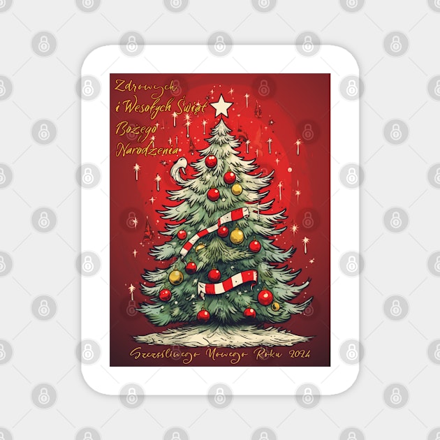 Merry Christmas and Happy New Year Magnet by FehuMarcinArt