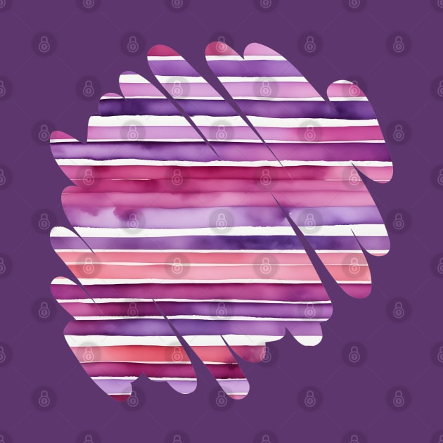 Pink and purple stripes, watercolor abstract by craftydesigns