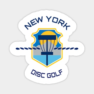 New York Disc Golf - State Flag White Magnet