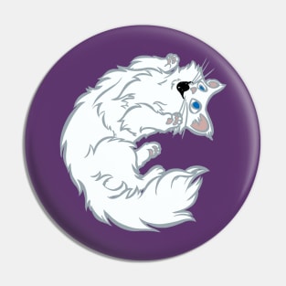 Ready to Play--White Cat Style Pin