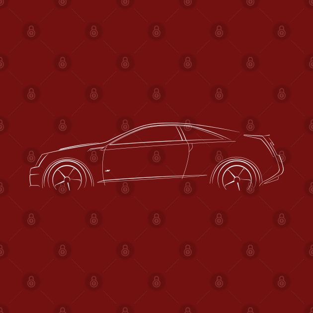 Cadillac CTS-V coupe - profile stencil, white by mal_photography