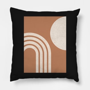 Mid century modern terracotta - Sun & Rainbow Pillow