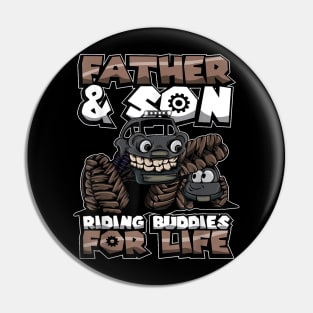 Cool Father And Son Monster Truck Riding Buddies For Life Pin