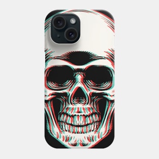 3D Effect Trippy Skull Face Phone Case