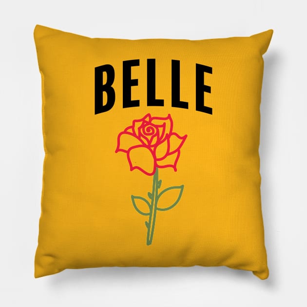 Belle with Simple Rose Pillow by Geek Tees