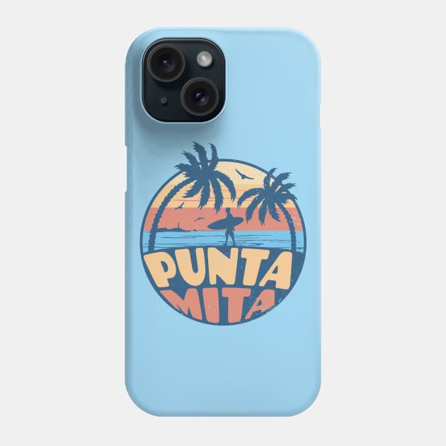 Vintage Surfing Punta Mita, Mexico // Retro Summer Vibes // Grunge Surfer Sunset Phone Case by Now Boarding