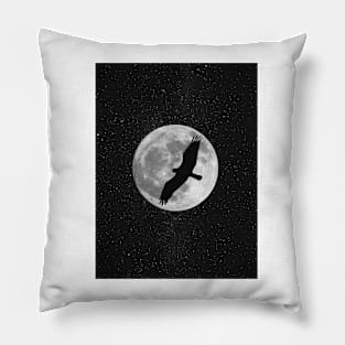 Full moon and falcon Pillow