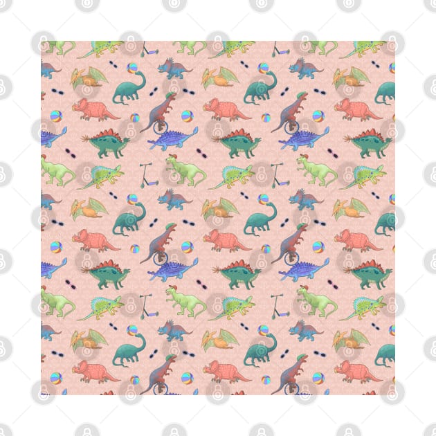 Dinosaur pattern - pink theme by andreeadumez