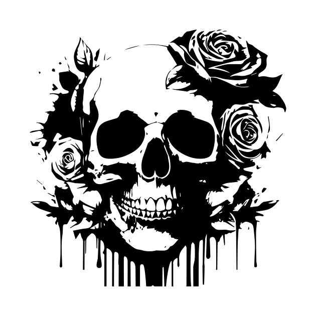 skull roses by lkn