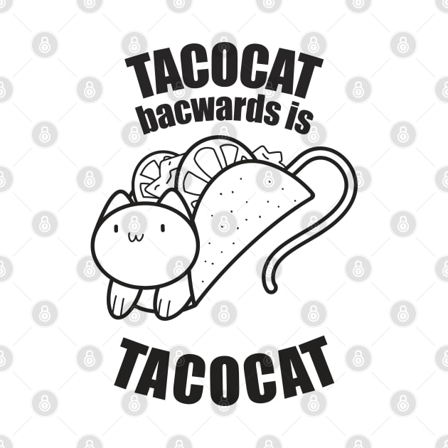 funny tacocat palindrome taco cat line art by A Comic Wizard