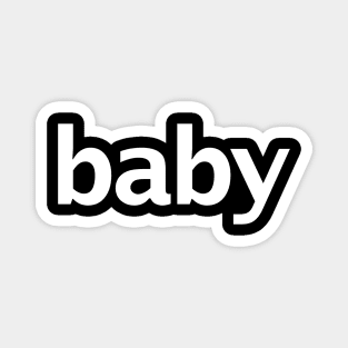 Baby Minimal White Text Typography Magnet