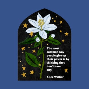 "The most common way people give up their power is by thinking they don't have any." - Alice Walker T-Shirt