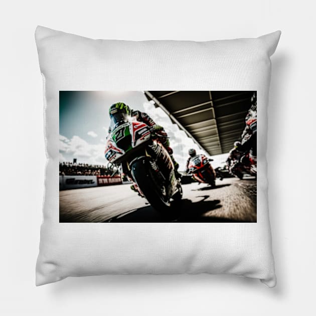 Superbike race #2 Pillow by SmartPics