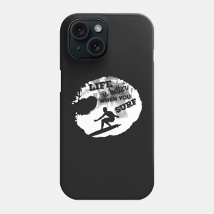 Surfing, white Phone Case