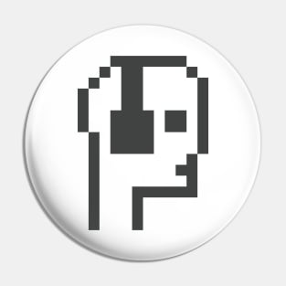 Pixel Art / Man With Headphones - Black on White /ToolCrypto NFT #99 Pin