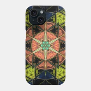 Mosaic Kaleidoscope Flower Orange Yellow and Blue Phone Case