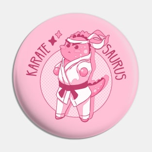 The cute pink Karatesaurus (Dinosaur and karate) Pin