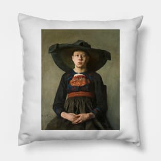 A Bavarian Peasant Girl - Hanna Hirsch-Pauli Pillow