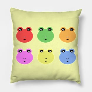 Colourful Frogs Pillow