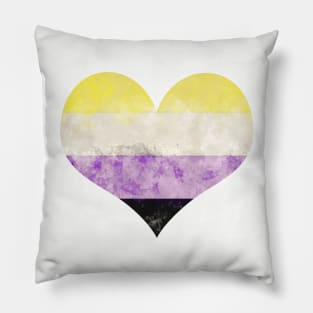 Nonbinary Pride Heart - Watercolor Pillow