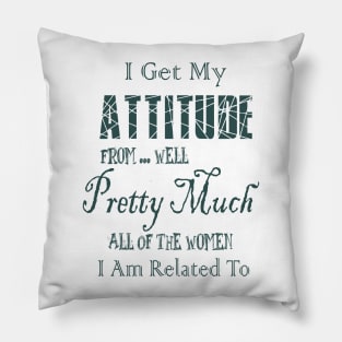 I Get My Attitude From Well Pretty Much All Of The Women I Am Related To Pillow