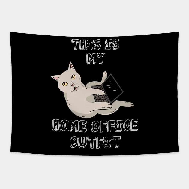 This is my Home Office Outfit - Funny Cat Lover Tapestry by JTYDesigns