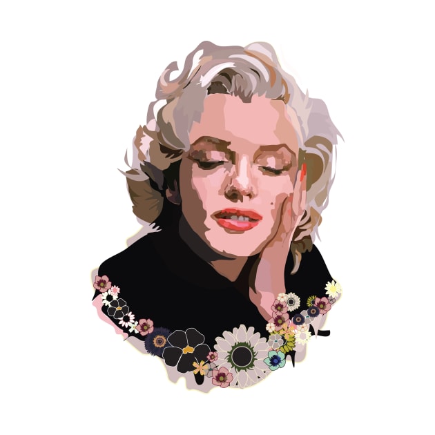 Marilyn Monroe with Flowers by annamckay