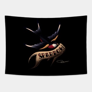 Retro Tattoo Sparrow Tapestry