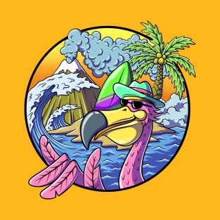 the flamingo and the beach T-Shirt