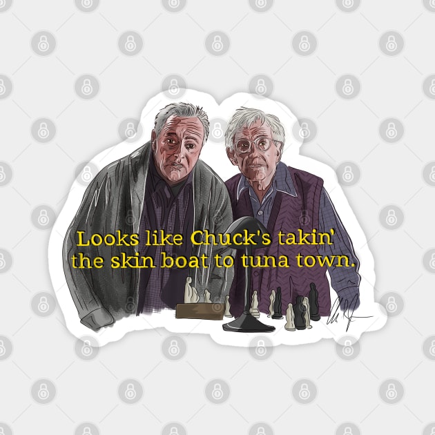 Grumpy Old Men: Skin Boat to Tuna Town Magnet by 51Deesigns