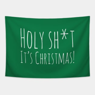 Holy Sh*t It's Christmas funny holiday design Tapestry