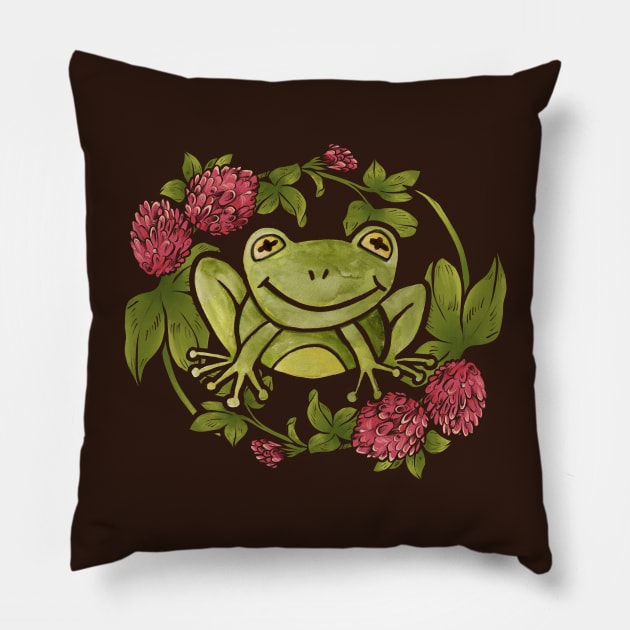 Froggy Smile Pillow by bubbsnugg