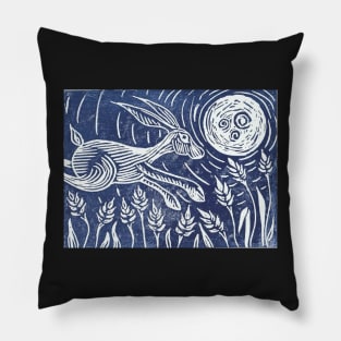 Moon Hare Lino Cut Pillow