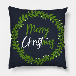 Merry Christmas Wreath Pillow